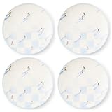 MACKENZIE-CHILDS Gray Malin Set of 4 Stoneware Appetizer Plates, Decorative Dinnerware Plate, 5.5 Inches, Ski Holiday