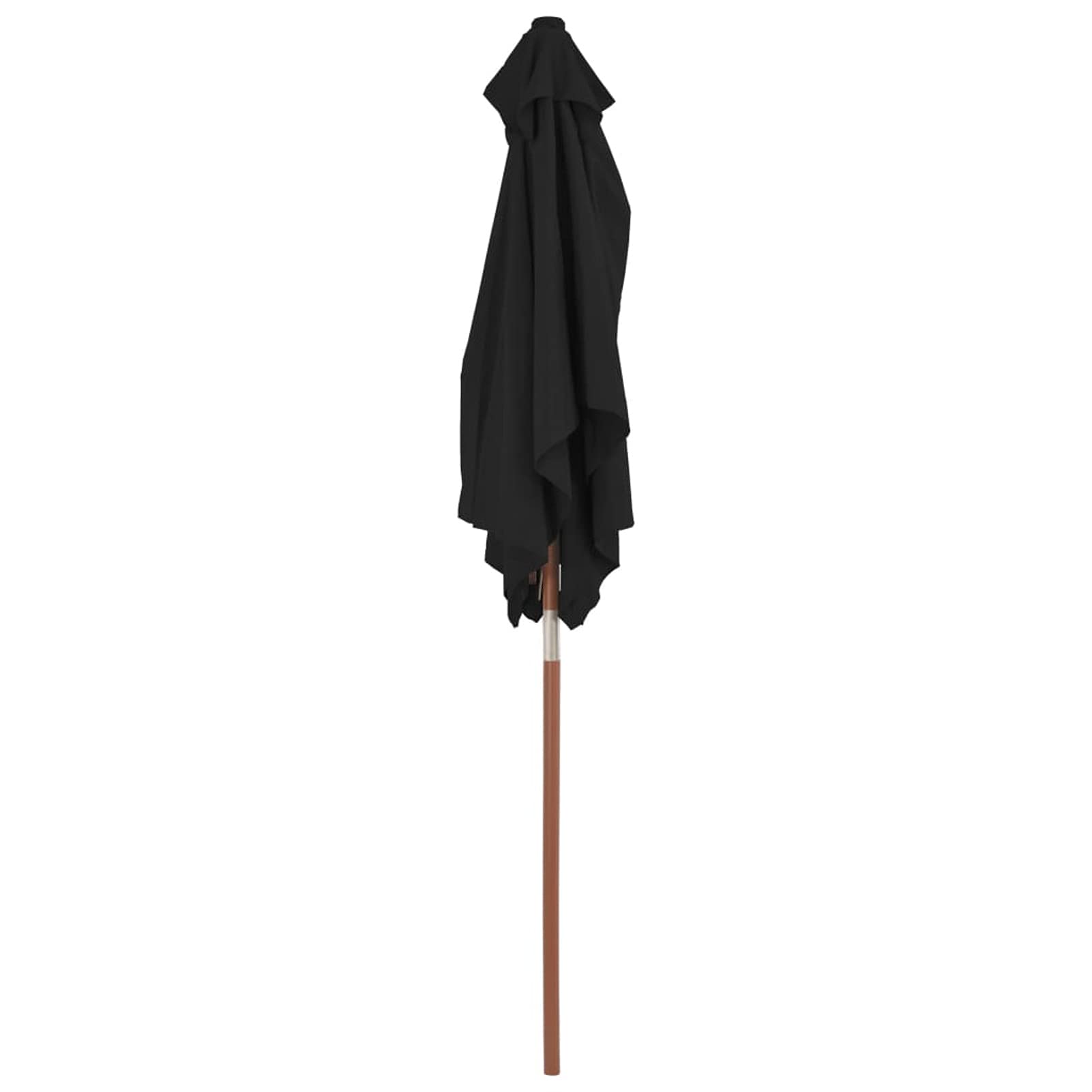 Homgoday Ombrellone, Ombrellone da Esterni con Palo in Legno 150x200 cm Nero, Ombrelloni, Ombrellone da Giardino, Ombrelloni da Esterno, Ombrellone Spiaggia, Ombrellone da Terrazzo Antivento