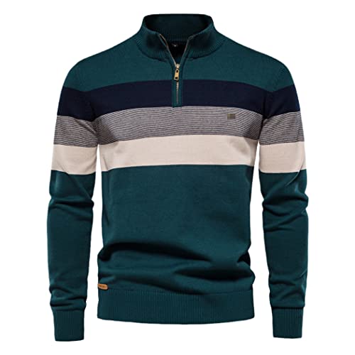 Pull décontracté en coton homme Haitpant vert XL pour balades d'automne