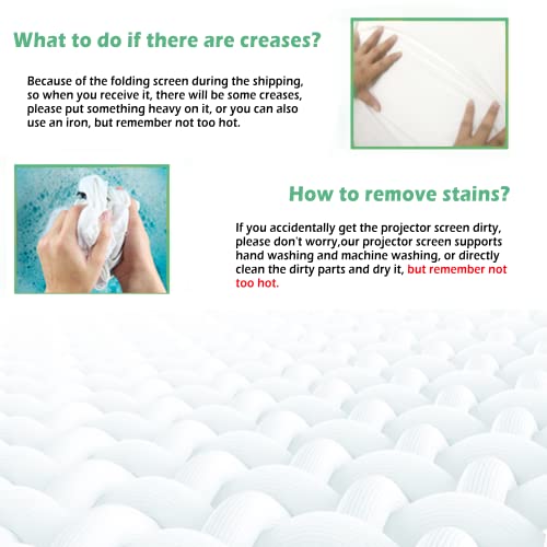 Projector Screen 84 Inch, Taotique 4K Movie Projector Screen 16:9 Hd Foldable And Portable Anti-Crease Indoor Outdoor Projection Double Sided Video Projector Screen For Home, Party, Office, Classroom #TOP6