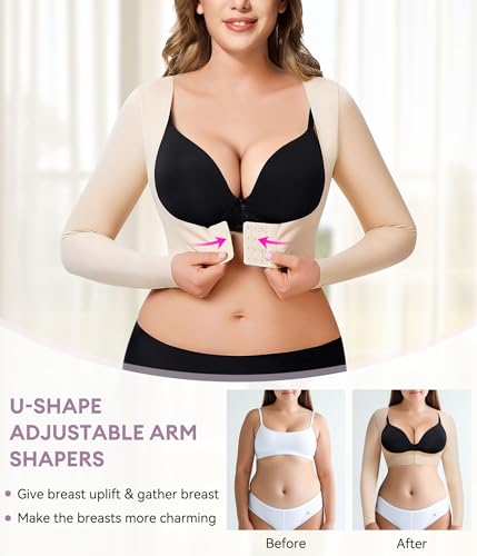 Image of YERKOAD Arm Compression Sleeve Women Arm Shaper Front Closure Arm Shapewear Tops
