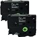 NEOUZA 2PK Compatible For Brother P-Touch Laminated TZe TZ Label Tape 24mm x 8m (TZe-355 White on Black)