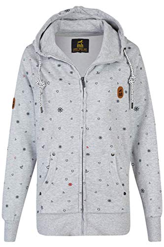 Michael Heinen - Sweat à capuche pour femme - Imprimé Alloverprint Anker, Vélo et Coeurs - Col haut - Élégant et confortable - Gris 42/XL Cover