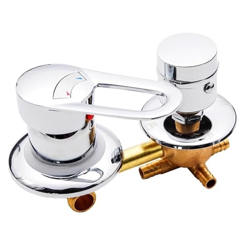 Image of Brass Mixing Valve Diverter, 4 Output Intubation Mixer Faucet, Ceramic Valve Core, G1/2 Interface, Cold and Hot Water Mixing Valve Tap, for Shower Cabin Cabinet
