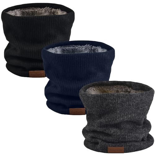 NovForth Calentador de Cuello de Invierno Bufanda Infinita con Forro Polar Engrosada Resistente al Viento y al Polvo Círculo de Esquí para Hombres y Mujeres Forro Polar de Doble Capa de Punto, Talla