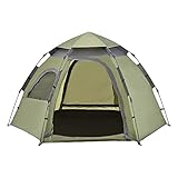 Tente de Camping avec Montage Instantané pour 2-3 Personnes 2 Portes 1 Fenêtre Toile Imp...