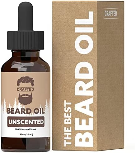 Beard Oil by Crafted Beards - Beard Oil Conditioner - Leave Your Beard Feeling Amazing - All Natural Ingredients - No Residue - Mustache Oil - 1oz - Made in the USA (Unscented)