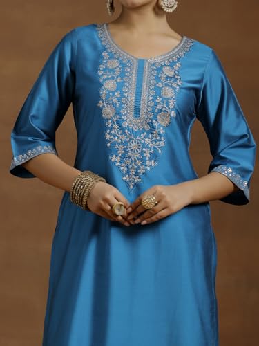 Image of Gerua By Libas Embroidered Silk Straight Kurta | Ethnic wear | Bridal Suit | Wedding Dress | Occasion wear