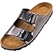 Produktbild Palado Pantoletten Damen Korfu Metallic - gefertigt in Spanien - edles Metallic-Design - Veloursleder-Decksohle - ergonomisches Weichfußbett - EVA-Sohle Anthrazit UK7 - EU40