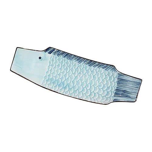 Plato decorativo cerámico con forma de pescado para sushi