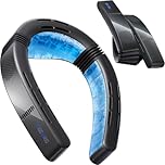 TORRAS Portable Neck Fan Rechargeable, Neck Cooler with Cooling Plate, 2026 COOLiFY Cyber Fold Bladeless Personal Air Conditioner & Warmer, 6000mAh AI Quiet Wearable Fan for Travel Women & Men, Black