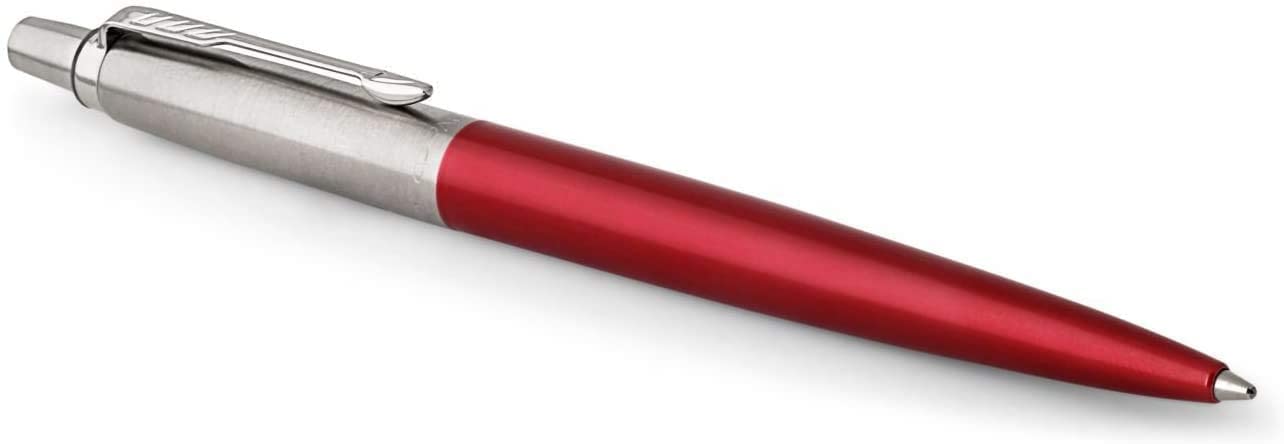 Newell Brands Parker Jotter Smooth Gel Pen, 0.5mm Fine Nib, Black Ink, Kensington Red with Chrome Trim, Gift Boxed
