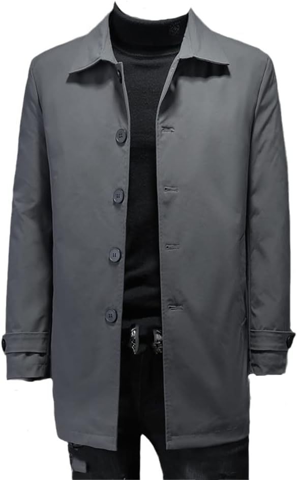 Youllyuu White Duck Down Men's Coats Single Breasted Solid Medium Length Autumn Winter Down Jackets