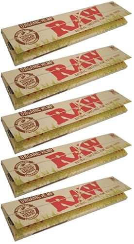 Raw King Size Slim Organic Hemp Rolling Papers, 32 Count (Pack of 4)