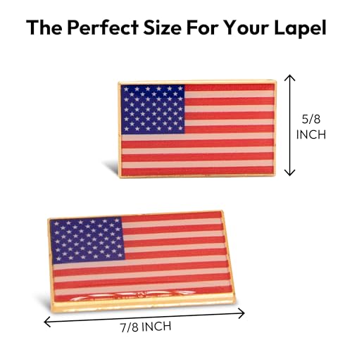 Image of American Flag Pin for Suit, Double Magnets for Ease and Safe Attachment, Quality Lapel Pin Collection, Show Your Pride!