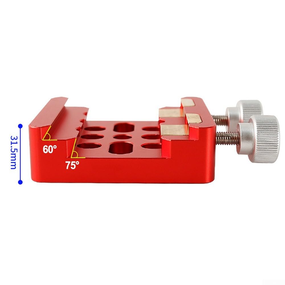 Piastra a coda di rondine in alluminio per astrofotografia, morsetto a sella stile Vixen con fori di base guida per treppiede OTA, larghezza 88 mm (rosso)