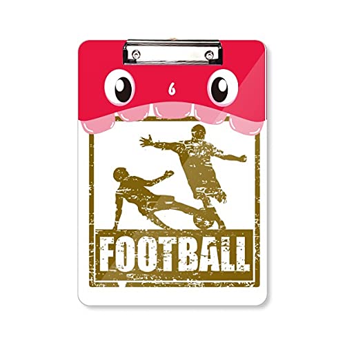 Bloc-notes A4 football marron avec pince plate pour écolier