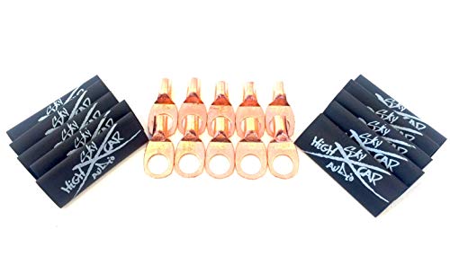 (10) 8 Gauge Copper Ring Terminals 3/8