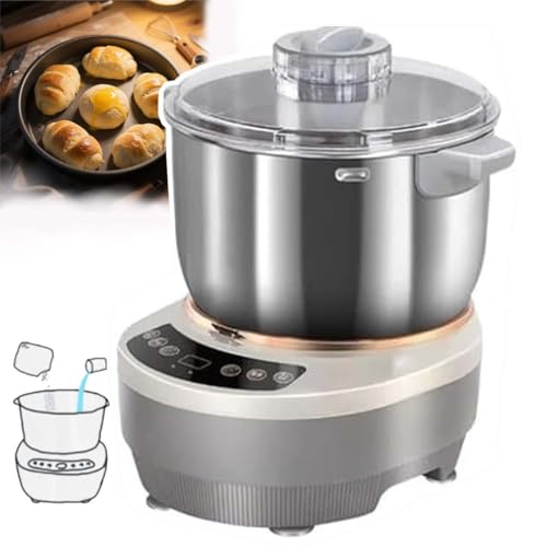 Smart Electric Dough Mixer with 5L or 7L Stainless Steel Bowl, Kneading & Fermentation Control, Quiet 200W Motor, Bread Pizza Dumpling Kitchen Appliance(5L)