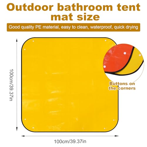 Lyreh 100x100cm Camping Duschbasis, Faltbare Duschbasis wasserdichte Zeltbodenunterlage Badezimmermatte für Outdoor-Camping Wohnmobil und Wohnwagen