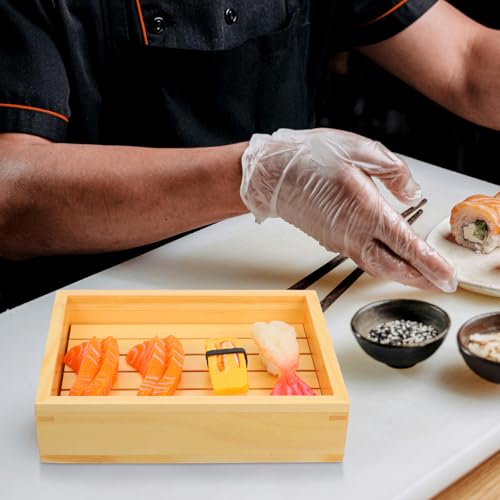 Plato rectangular de madera para sushi 23x18.5 cm miniatura 5