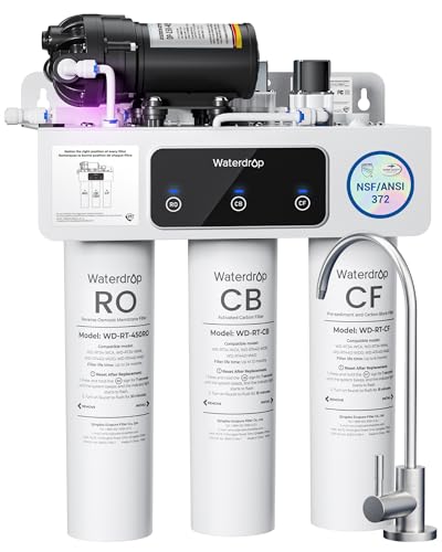 Waterdrop WD-T3-C Reverse Osmosis Water Filter, NSF/ANSI 372 Certified, 8-Stage Under Sink RO Water...
