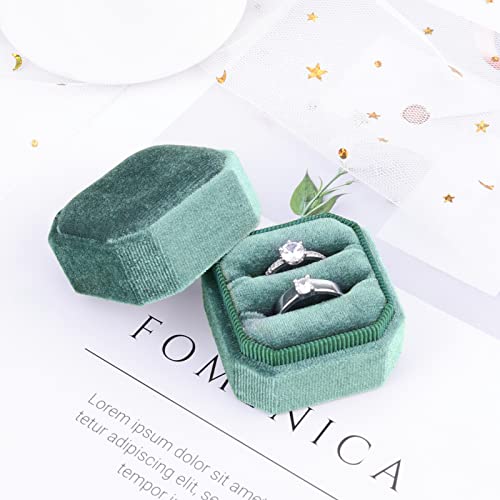AIEX Scatola per Anelli in Velluto 2 Slot