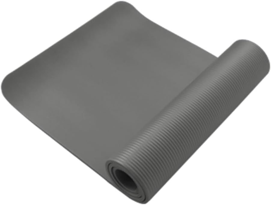 Mipcase Non-slip Yoga Mat Grey Nbr Anti-tear Exercise Mat for Pilates Stretching Fitness Workout with Moisture-resistant Surface