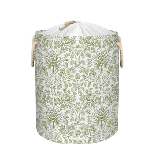 Cesta grande para la ropa sucia, 58 L, plegable, para mantas, juguetes de niños, ropa sucia, cesta alta floral vintage para habitación de bebé, decoración de baño, cesta de regalo