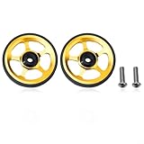 Roue facile en alliage d'aluminium pour vélo pliable Brompton, roue de poussée à roulement scellé pour modification ou pneu de secours, diamètre 60 mm (doré)