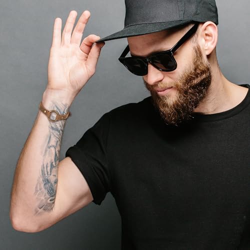 SPUNKYsoul Buckle or 5 Wrap Leather Circle Bracelet - Adjustable Boho-Inspired Leather Bracelet for Women & Men, Unique Distressed Jewelry with Symbolic Circle, Ideal for Everyday Wear & Gifting4