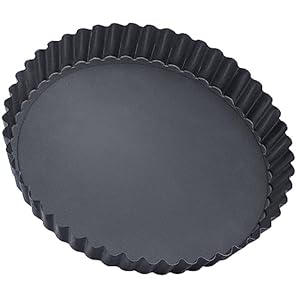 Premium Loose Base Quiche/Flan Pan – 26cm, Dishwasher Safe, Non-Stick, Easy to Clean – Perfect for Quiches, Flans, and Tart Recipes, Grey