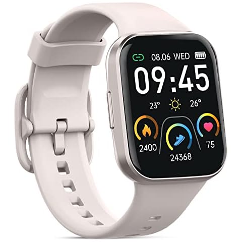 Smart Watch for Men Women, 1.69"Touch Fitness Watch with Heart Rate Sleep Monitor, Fitness Tracker 25 Sports Modes Step Counter Watch IP68 Waterproof Activity Trackers Smartwatch for Android iOS, Grey Cover