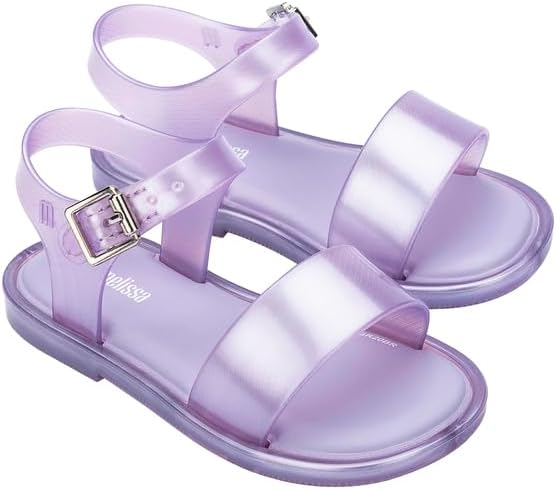 mini melissa Mar Hot Sandals for Babies & Toddlers - Sparkly Sandals w/Heart Buckle & Bow for Baby Girls, Kids Jelly Shoes