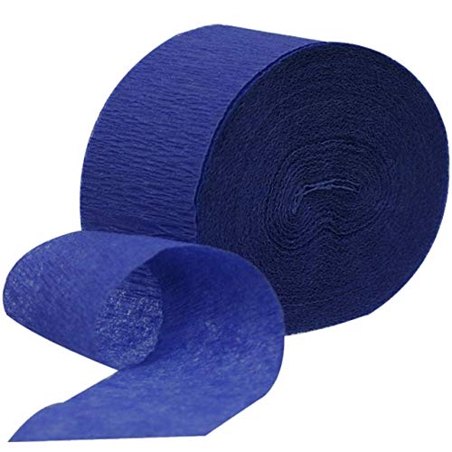 DENNECREPE Blue Crepe Paper Streamers 2 Rolls 145 ft Total - Made in USA