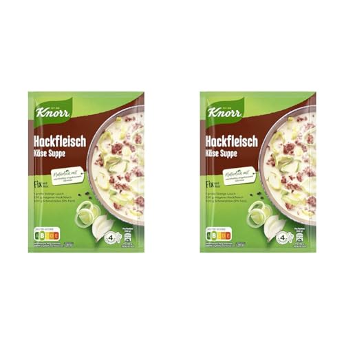 Knorr Fix Würzmischung Hackfleisch Käse Suppe für eine leckere Suppe mit Hack ohne geschmacksverstärkende Zusatzstoffe,58g (2er Pack)