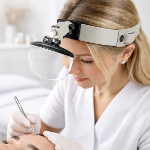 OCULOS LUPA MAOS LIVRE PROFISSIONAL LED LENTE DE CABECA AUMENTO E...