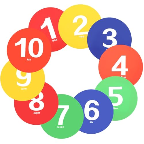 mekueeex 9 Inch Poly Spots, 10PCS Anti-Slip Spot Markers Floor Spots, Waterproof Flat Filed Cones Poly Dots for Agility Drills, Basketball, Football Training, Sport Activities and Exercise