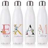 EKAM Personalised Stainless Steel Water Bottle - Customise with Any Name Any Initial - Thermal Vacuum Insulated Metal Water Bottle for 12 Hours Hot & 24 Hours Cold Drinks Flask 500ml - 17oz