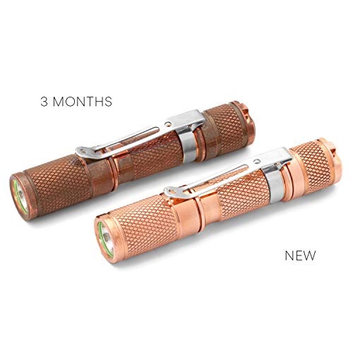 Drop - Mdx-18406-2 Aaa Copper Flashlight — Edc Mini Pocket Led Torch, Ipx-8 Waterproof, 3 Modes, 1.5 Oz, 110 Lumens (Cree Xp-G3 Led) (Drop Aaa Copper - Cree) #TOP5