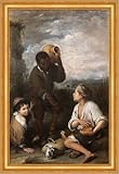  Reproduction d\'art Three Boys Bartolome Esteban Murillo pour enfant Carafe Panier B A3 00774 Encadrée