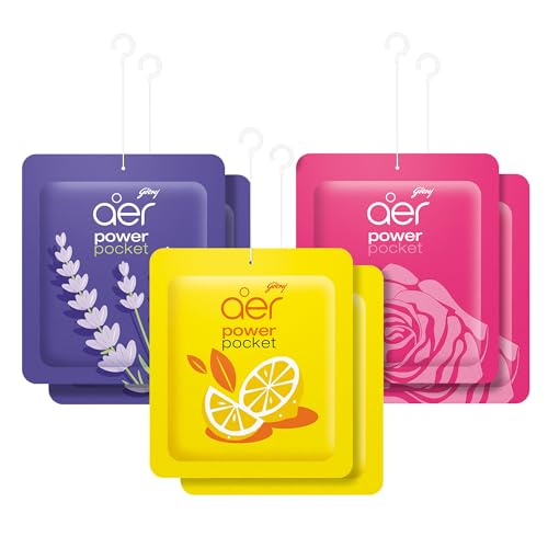 Image of Godrej aer Power Pocket | Bathroom freshener - Assorted Pack of 6 | Lasts up to 30 days | Toilet freshener, 60g