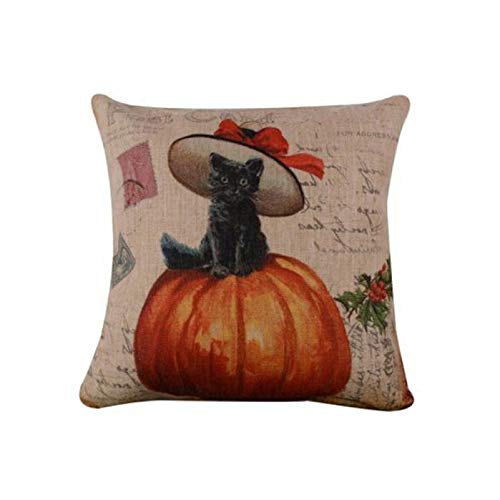 Sorcière Halloween Chat Housse De Coussin Vintage POPLY Lot Housse De Coussin 45x45 Deco Halloween Decoration 2019 Square Pillowcase Taie Doreiller Enfant Salon Canape Decoratif Pas Cher Cover