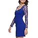 GUESS Women's Three-Quarter Sleeve Cut-Out Sweatheart Lace Sheath Dress, Cobalt, 8