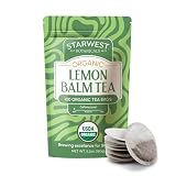 Starwest Botanicals Organic Lemon Balm Leaf Tea - Herbal Tea, Caffeine Free, USDA Organic Lemon Balm Leaf, String Free Sachets, Non GMO - Bulk Pack, 100 Bags