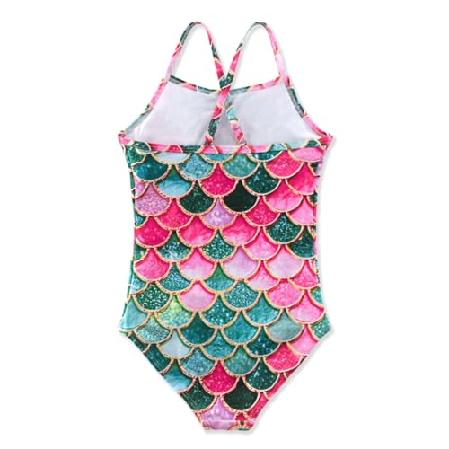 Girls One-Piece Swimsuit with Adjustable Straps, Quick-Dry Design, Perfect for Pool, Beach, Surfing, Ages 2-122