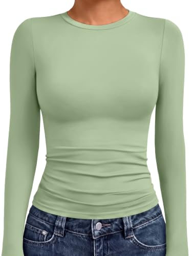 Underscrubs Tops Crew Neck Long Sleeve Compression 19 underscrubs tops - light green