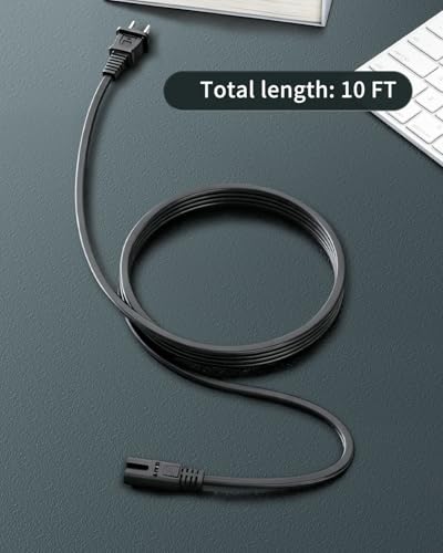 Image of Superer 10Ft 2 Prong AC Charger Cord Fit for JBL Partybox 110 310 320 120 710 720 100 300 520 1000, ONN Party Speaker, Encore On-The-Go 2 Speaker Charging Cable Replacement - (ETL Listed Cable)