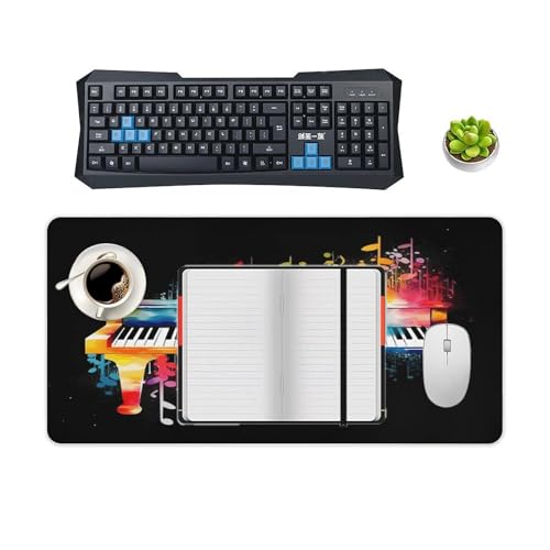 Alfombrilla de escritorio con teclado de piano colorido y base de goma miniatura 4