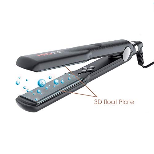 Professional Keratin Hair Straightener "1.25" Wide Flat Iron Hair Straightener Instant Heat Up Flat Iron 285℉-450℉, Dual Voltage,Auto Shut Off (Black) #TOP4